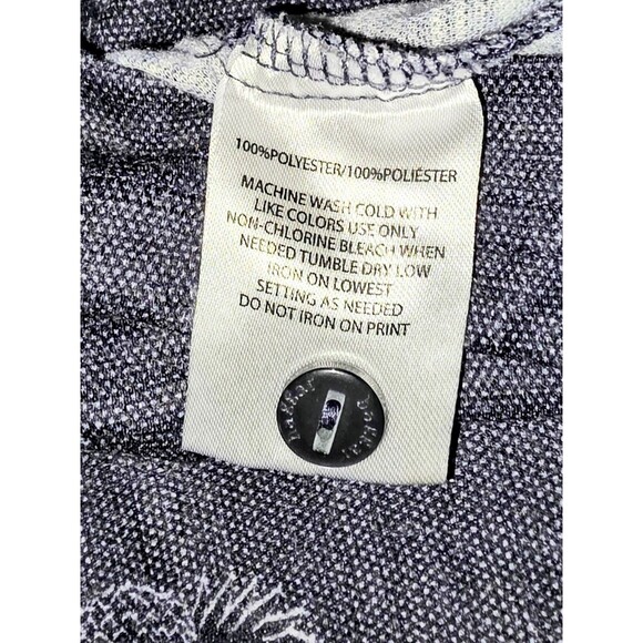 Haggar Mens Polo Shirt XL Grey‎ Blue Pineapple Print Split Hem Short Sleeve - Picture 6 of 6